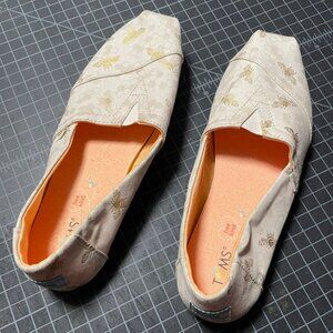 Size 7.5 US Womens Toms Gold Honey Bee Flats